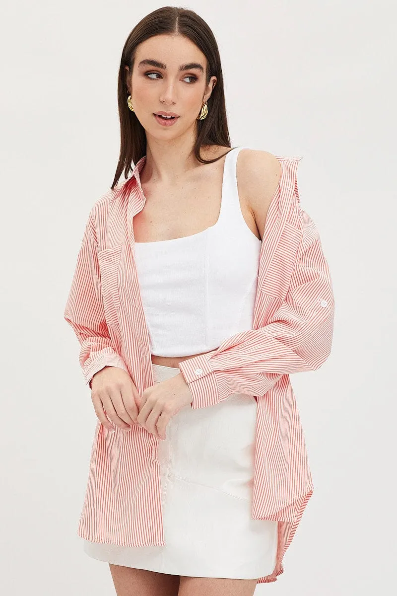 Stripe Oversized Shirts Long Sleeve Collared sold by Ally Fashion product image thumbnail 3