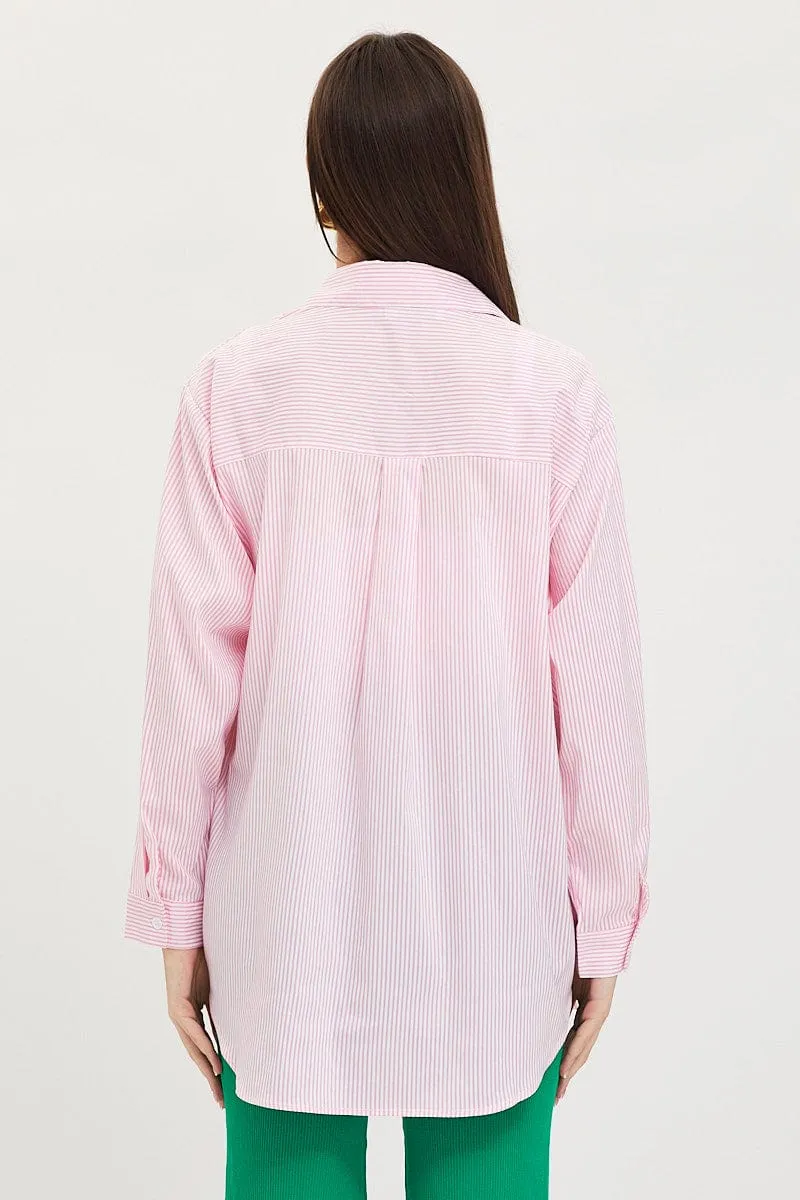 Stripe Oversized Shirts Long Sleeve Collared sold by Ally Fashion product image thumbnail 5