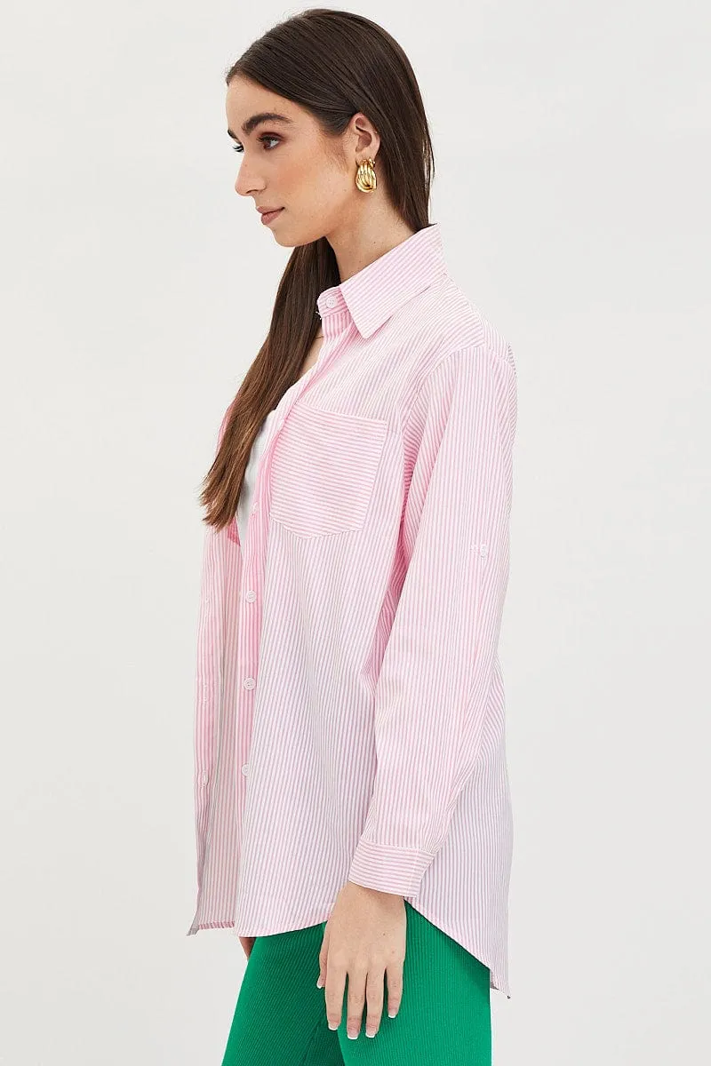 Stripe Oversized Shirts Long Sleeve Collared sold by Ally Fashion product image thumbnail 4