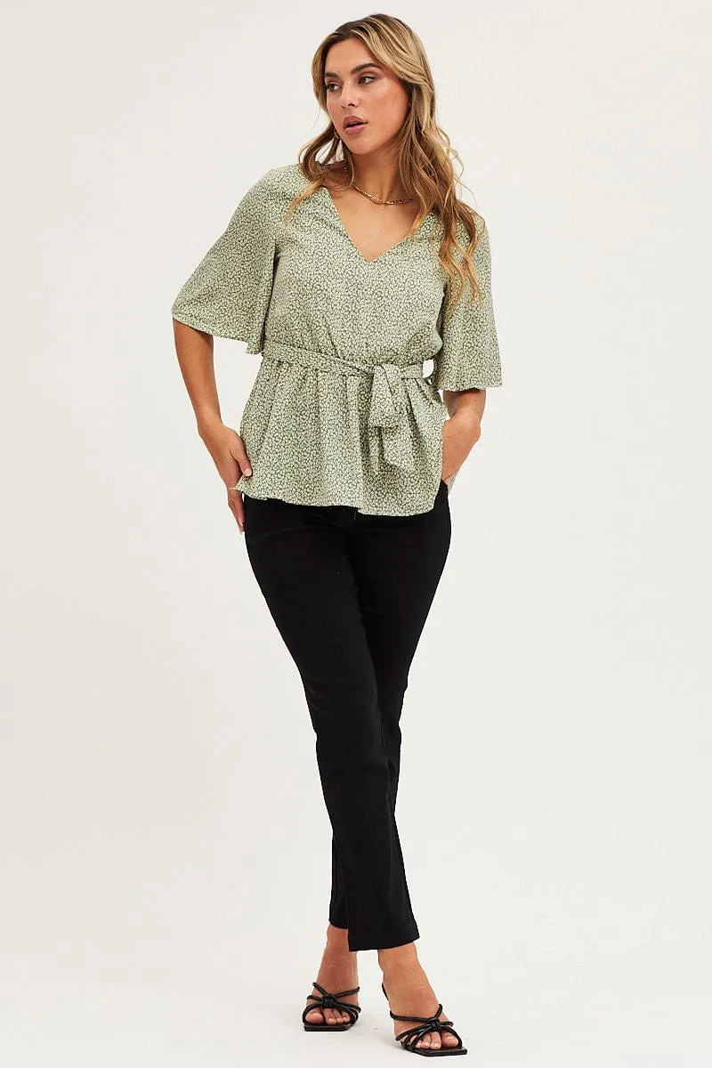 Geo Print Bell Sleeve Top sold by Ally Fashion product image thumbnail 2