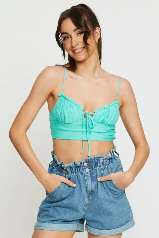 Green Crop Top Sleeveless sold by Ally Fashion