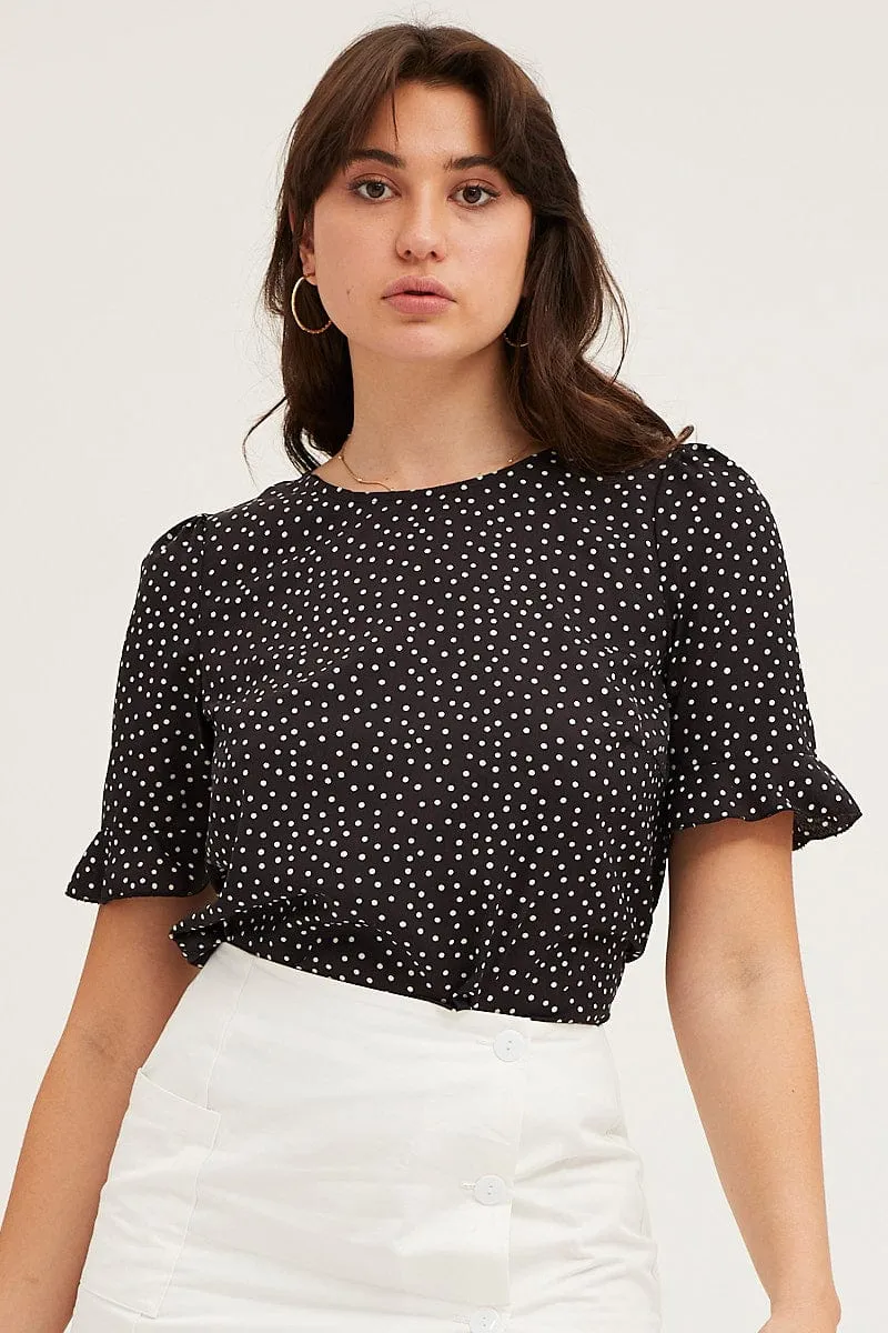 Geo Print Button Up Top Short Sleeve sold by Ally Fashion product image thumbnail 2