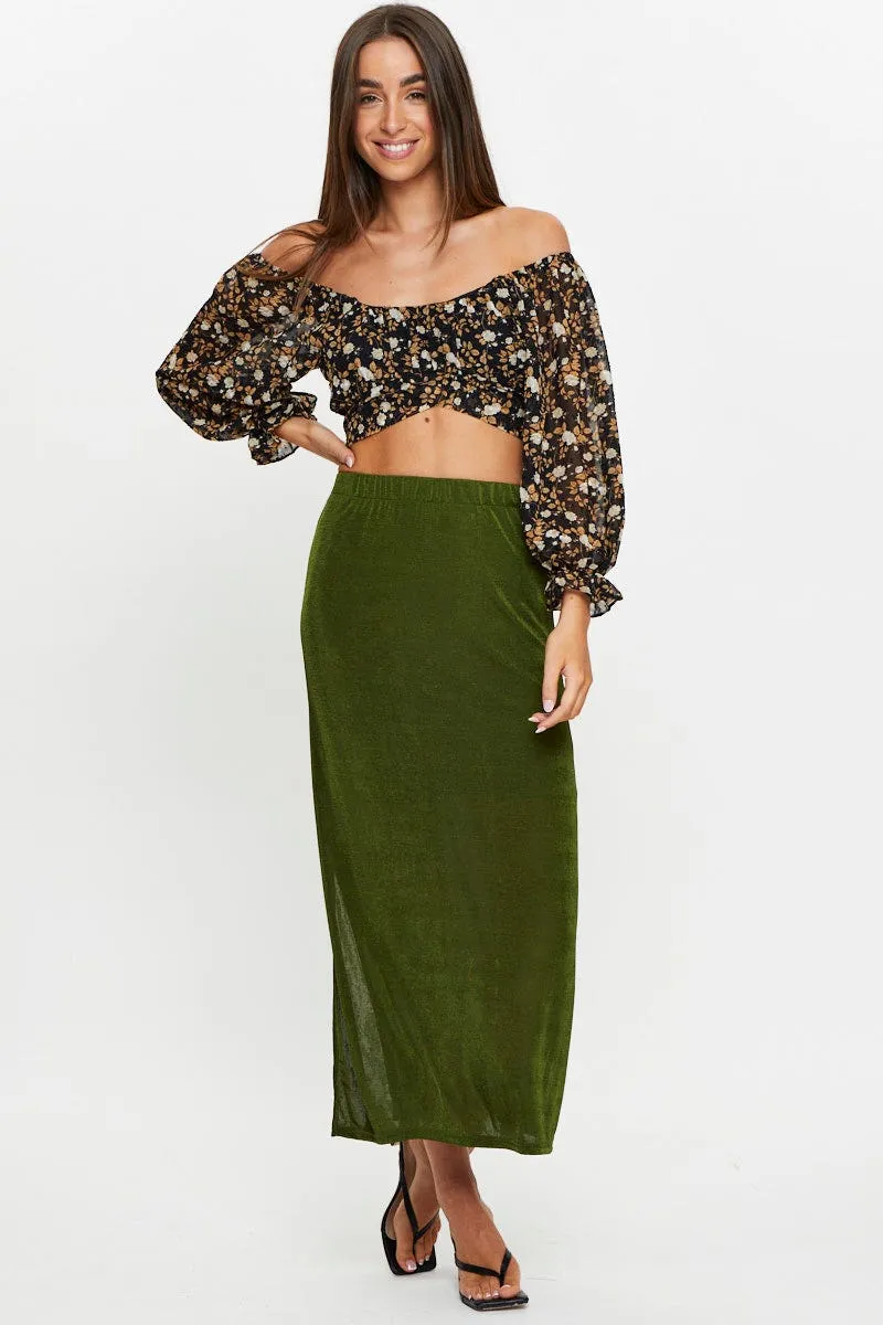 Print 3/4 Sleeve Crop Top sold by Ally Fashion product image thumbnail 2