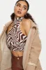 Print Sleeveless Zebra High Neck Crop Top sold by Ally Fashion