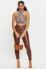 Print Sleeveless Zebra High Neck Crop Top sold by Ally Fashion