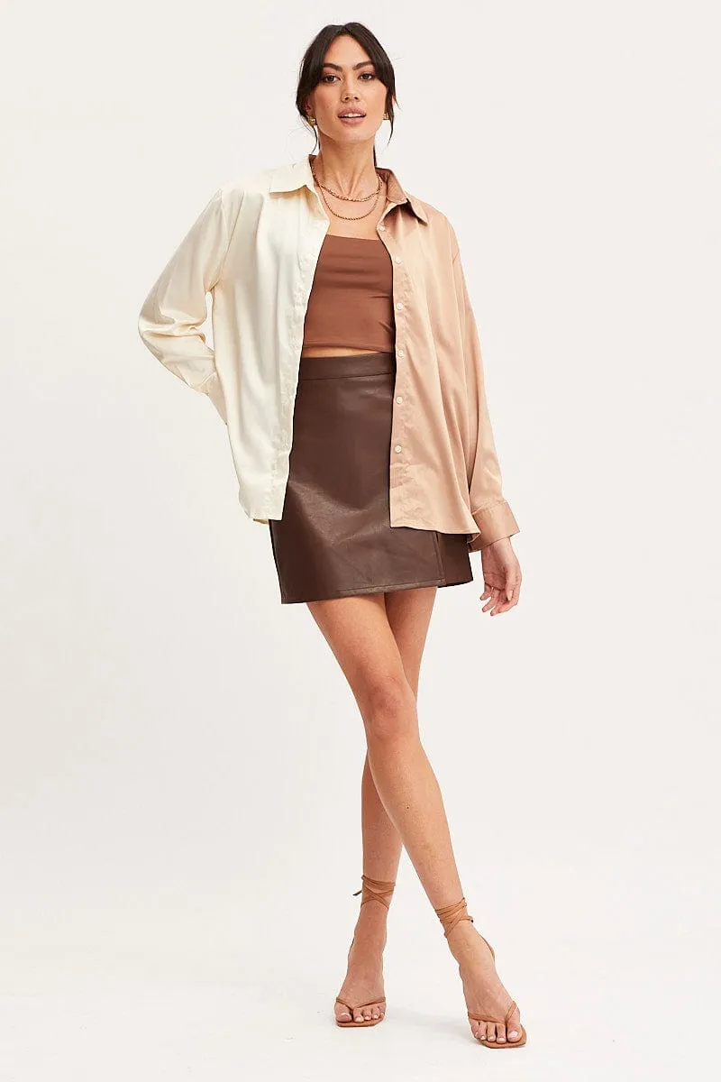 Multi Shirt Top Long Sleeve Collared Satin sold by Ally Fashion product image thumbnail 2