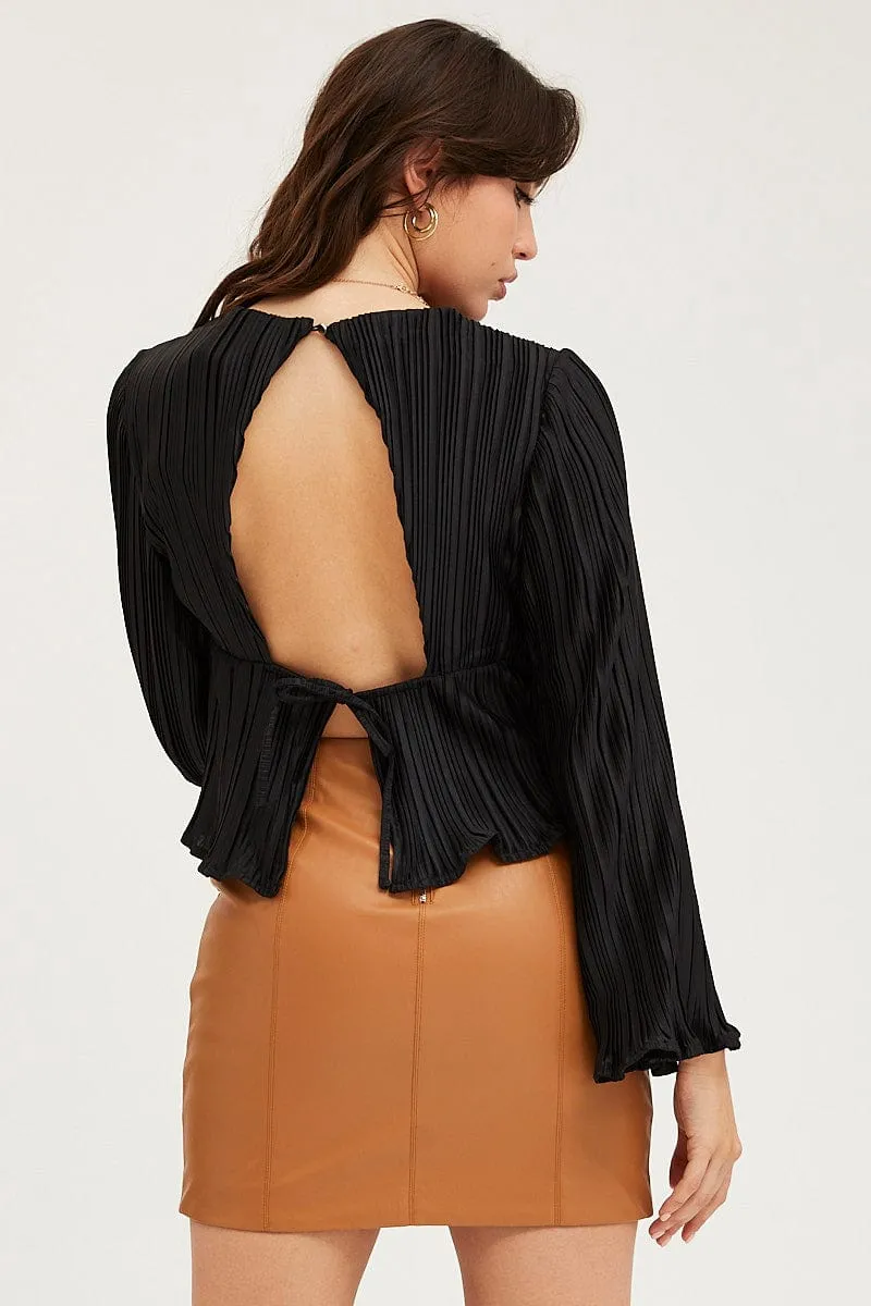 Black Plisse Top Long Sleeve sold by Ally Fashion product image thumbnail 5