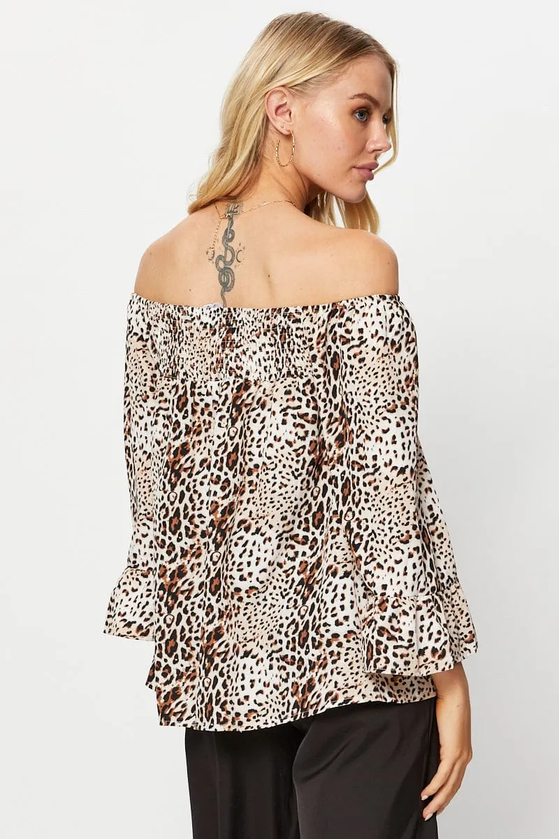 Print Ruffle Sleeve Top sold by Ally Fashion product image thumbnail 5