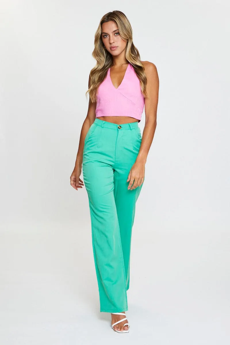 Pink Halter Top Sleeveless Crop sold by Ally Fashion product image thumbnail 3