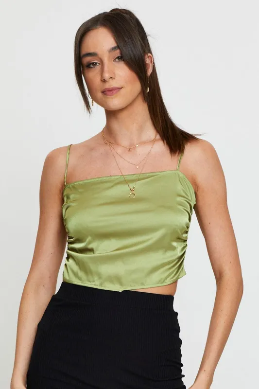 Green Scarf Style Crop Top sold by Ally Fashion
