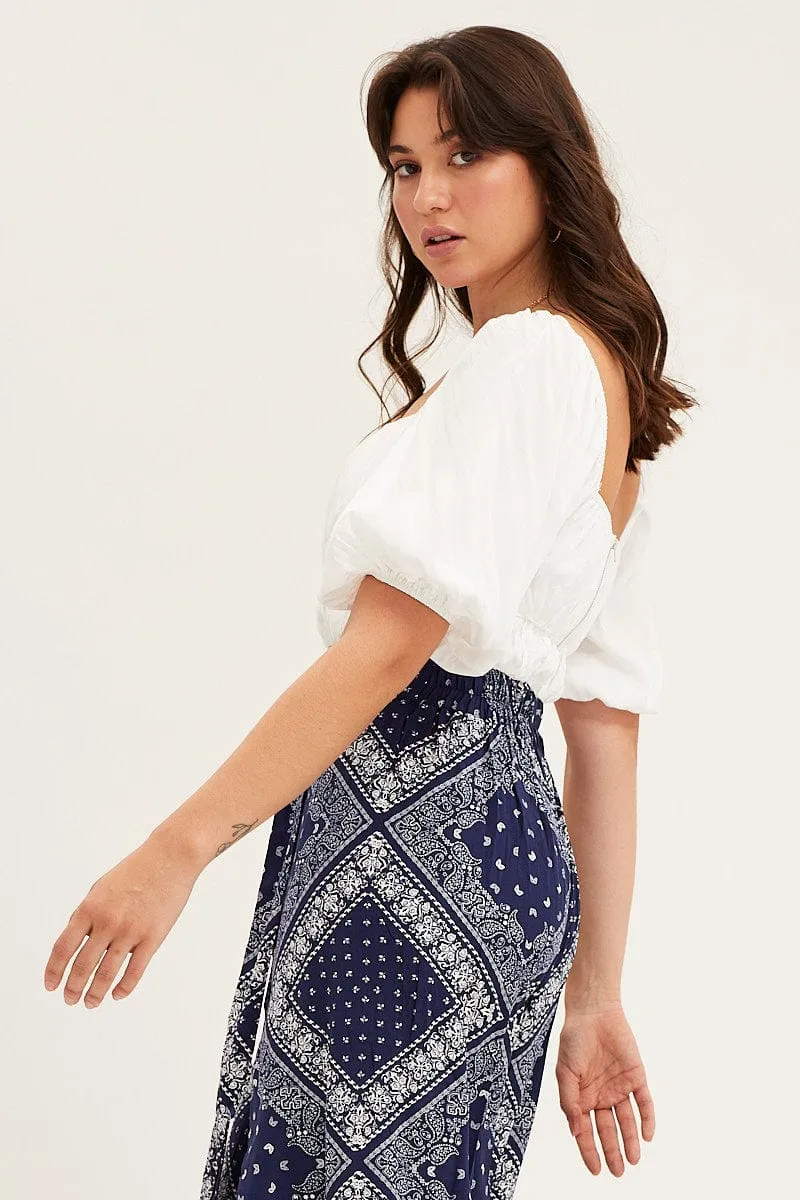 White Crop Top Short Sleeve Sweetheart sold by Ally Fashion product image thumbnail 4