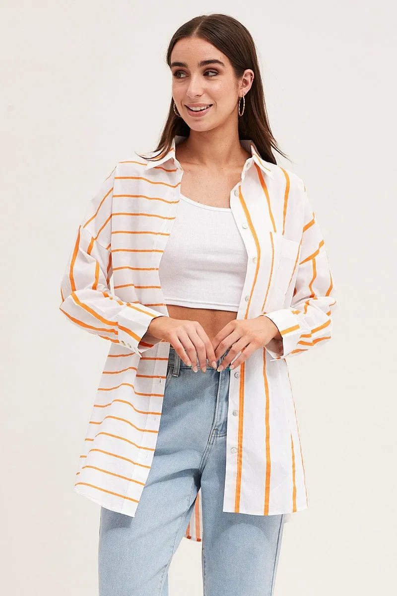 Stripe Long Sleeve Button Up Shirt sold by Ally Fashion