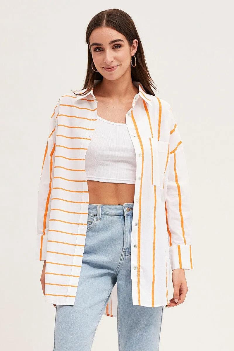 Stripe Long Sleeve Button Up Shirt sold by Ally Fashion product image thumbnail 3