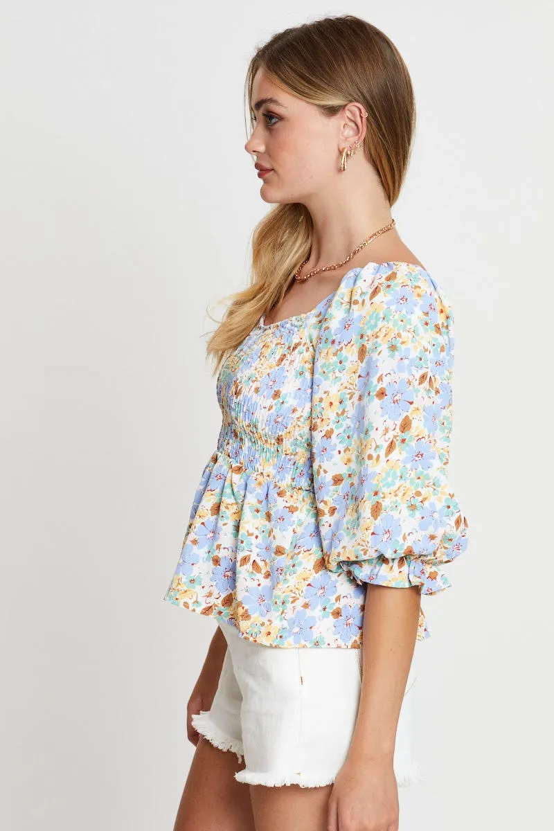 Print Smock Top Short Sleeve sold by Ally Fashion product image thumbnail 4