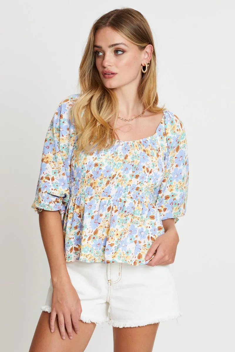 Print Smock Top Short Sleeve sold by Ally Fashion product image thumbnail 3