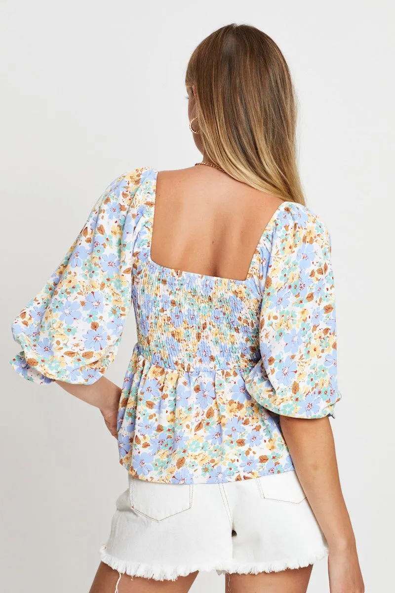 Print Smock Top Short Sleeve sold by Ally Fashion product image thumbnail 5