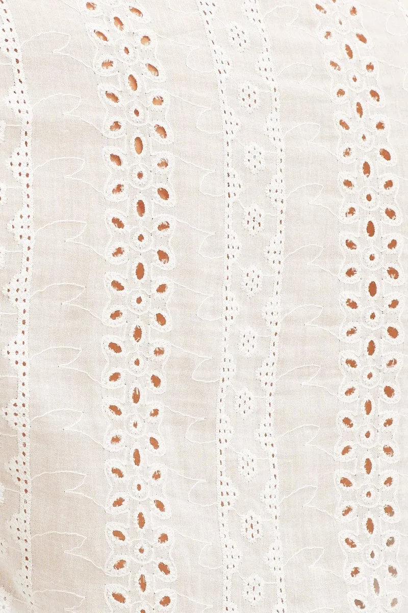 White Balloon Sleeve Eyelet Shirt sold by Ally Fashion product image thumbnail 5