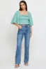Green Print Crop Top Short Sleeve Crop Square Neck sold by Ally Fashion