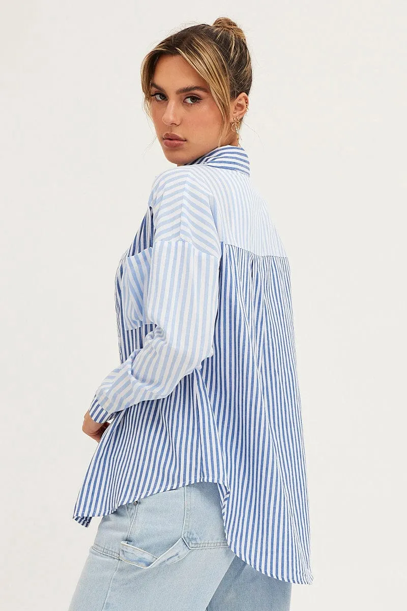 Stripe Long Sleeve Stripe Button Up Shirt sold by Ally Fashion product image thumbnail 4