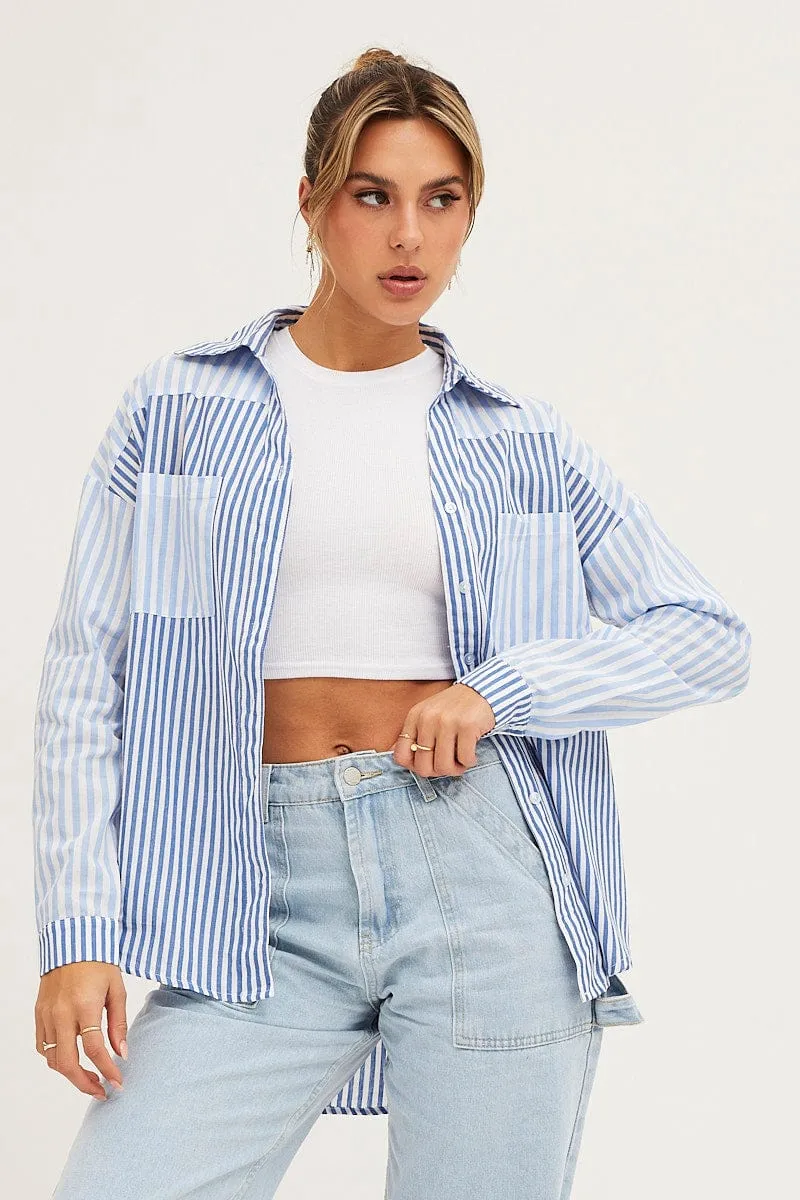 Stripe Long Sleeve Stripe Button Up Shirt sold by Ally Fashion