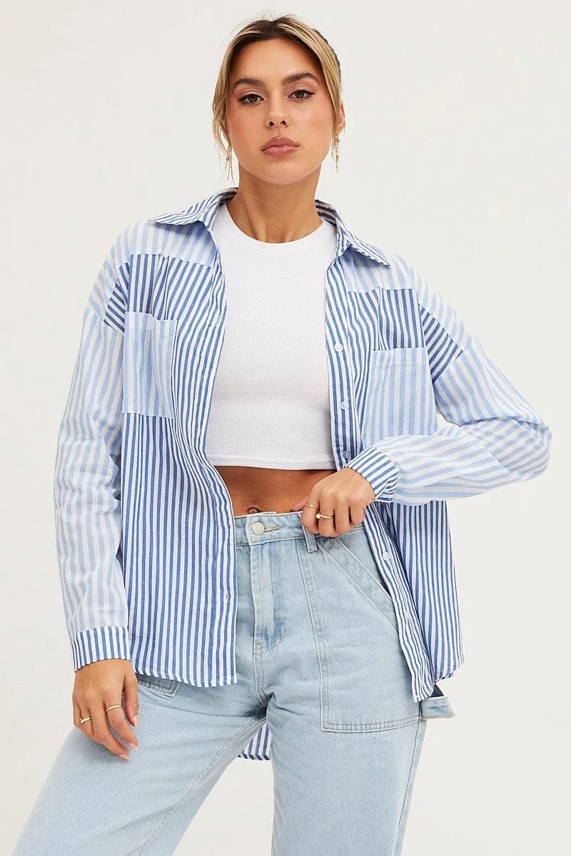 Stripe Long Sleeve Stripe Button Up Shirt sold by Ally Fashion product image thumbnail 3