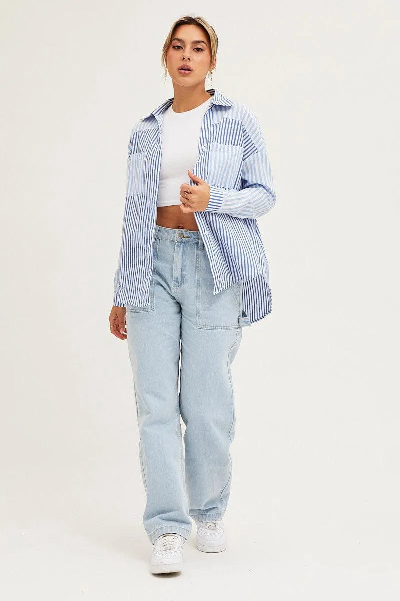 Stripe Long Sleeve Stripe Button Up Shirt sold by Ally Fashion product image thumbnail 2