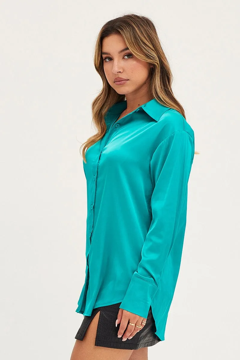 Green Shirt Top Long Sleeve sold by Ally Fashion product image thumbnail 4