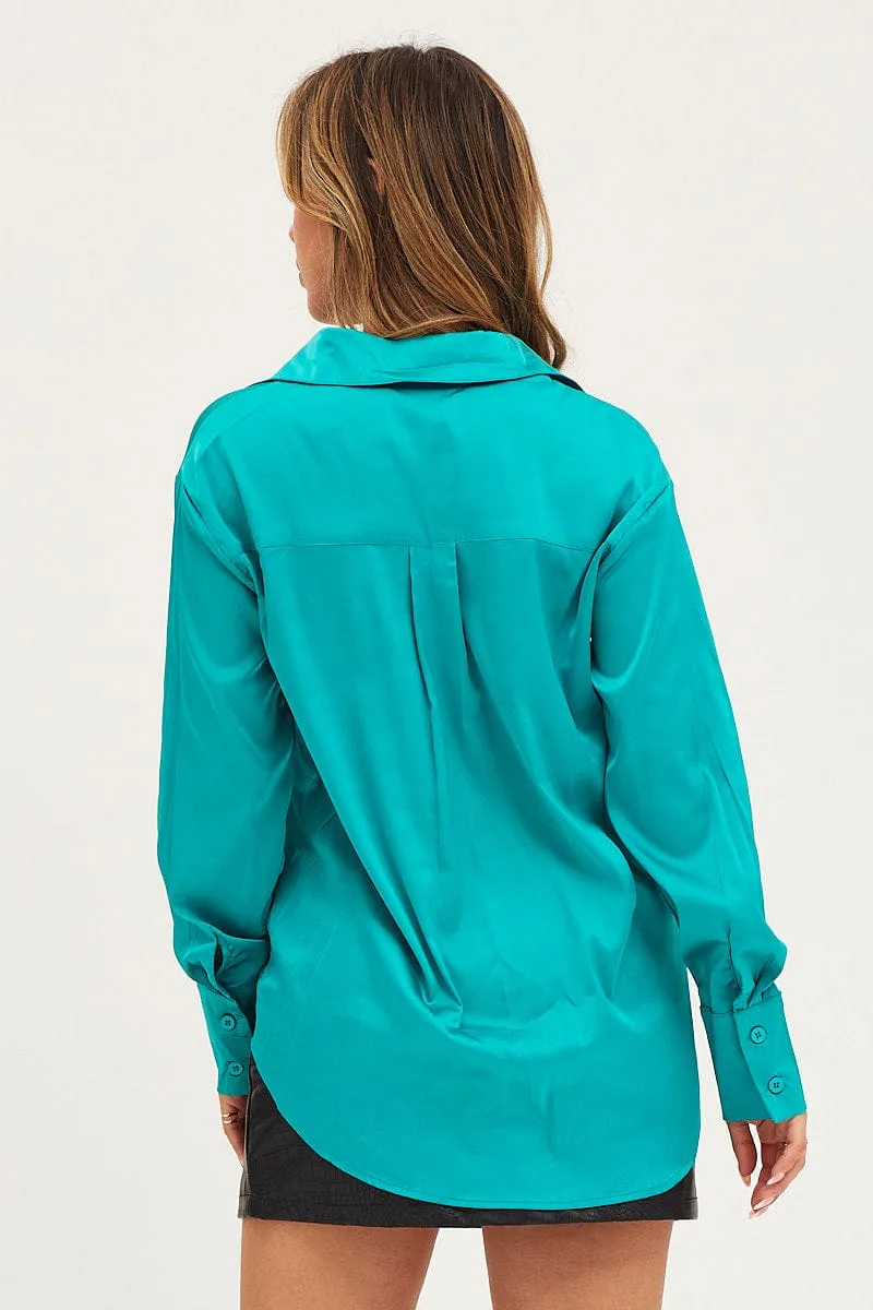 Green Shirt Top Long Sleeve sold by Ally Fashion product image thumbnail 5