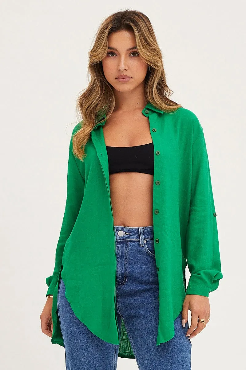Green Shirt Top Long Sleeve sold by Ally Fashion product image thumbnail 3