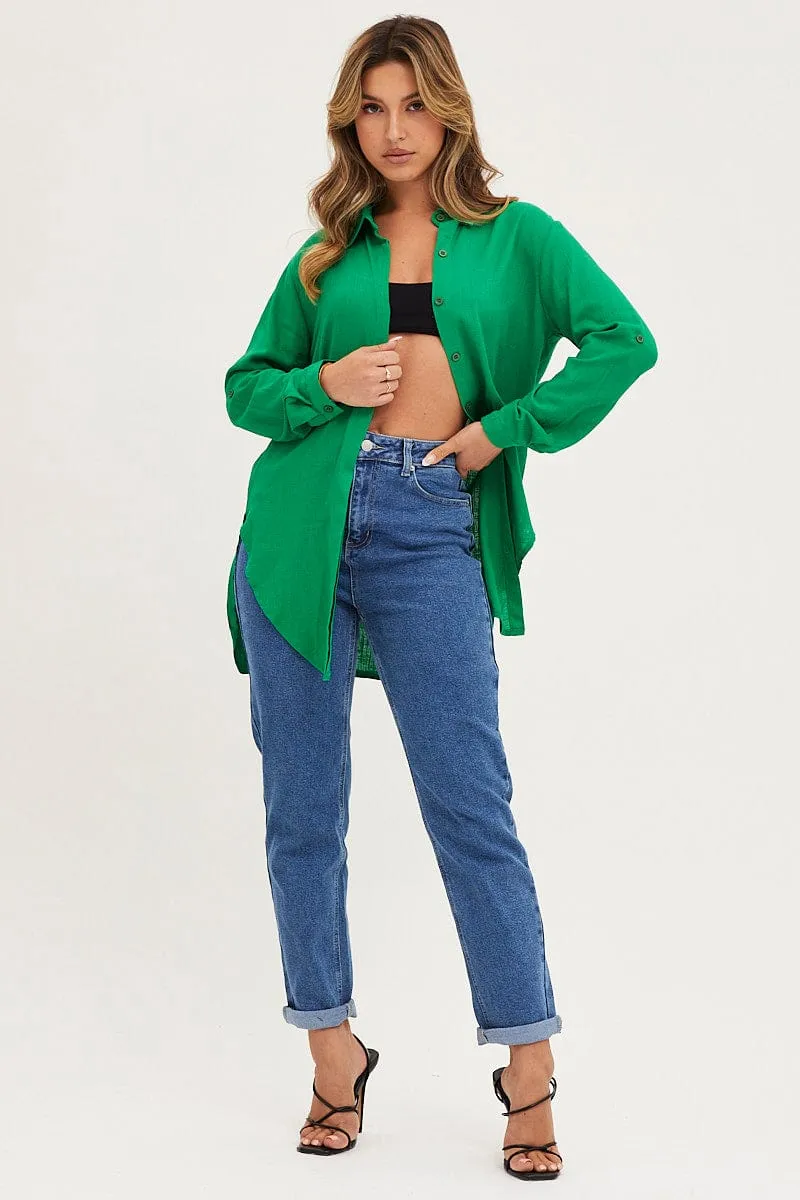 Green Shirt Top Long Sleeve sold by Ally Fashion product image thumbnail 2
