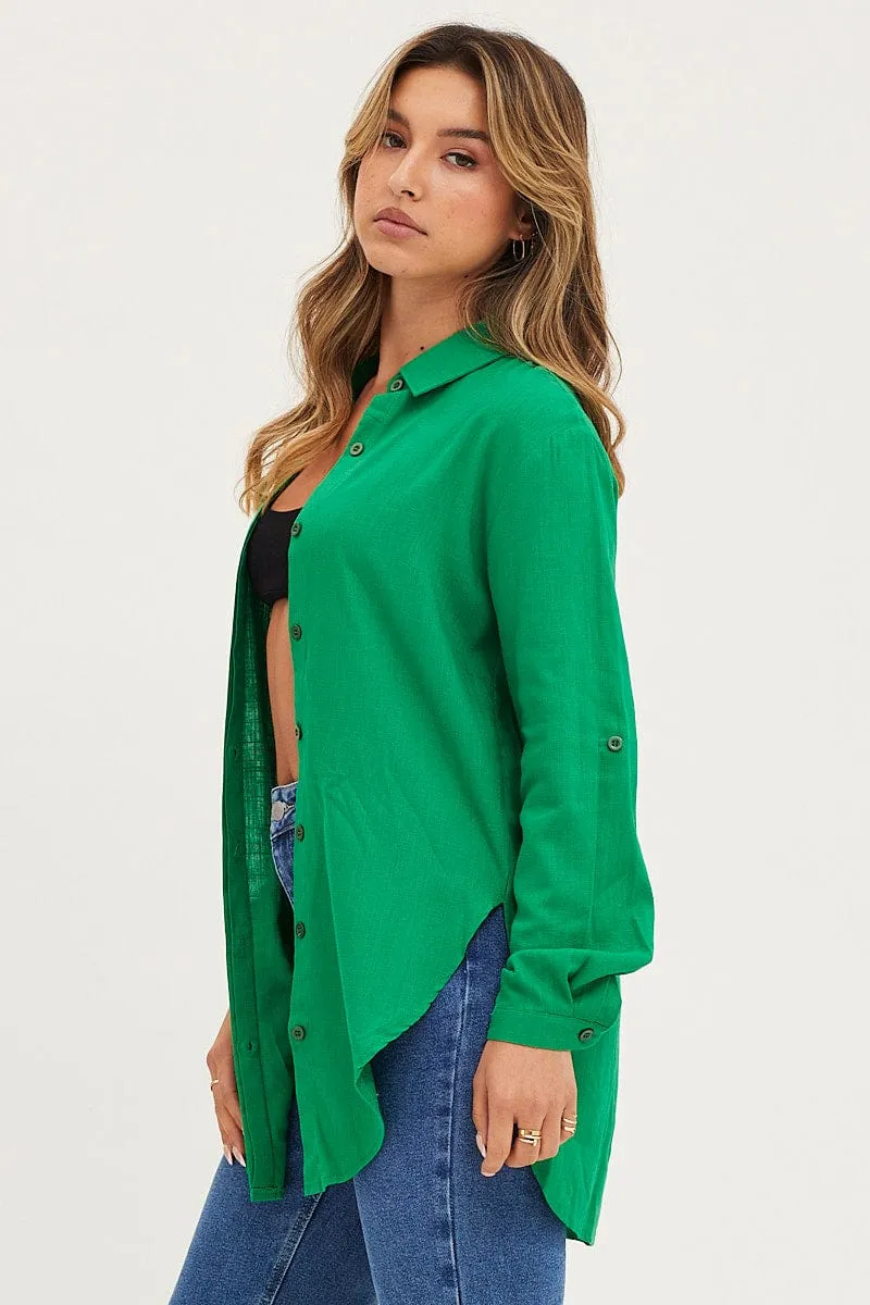 Green Shirt Top Long Sleeve sold by Ally Fashion product image thumbnail 4