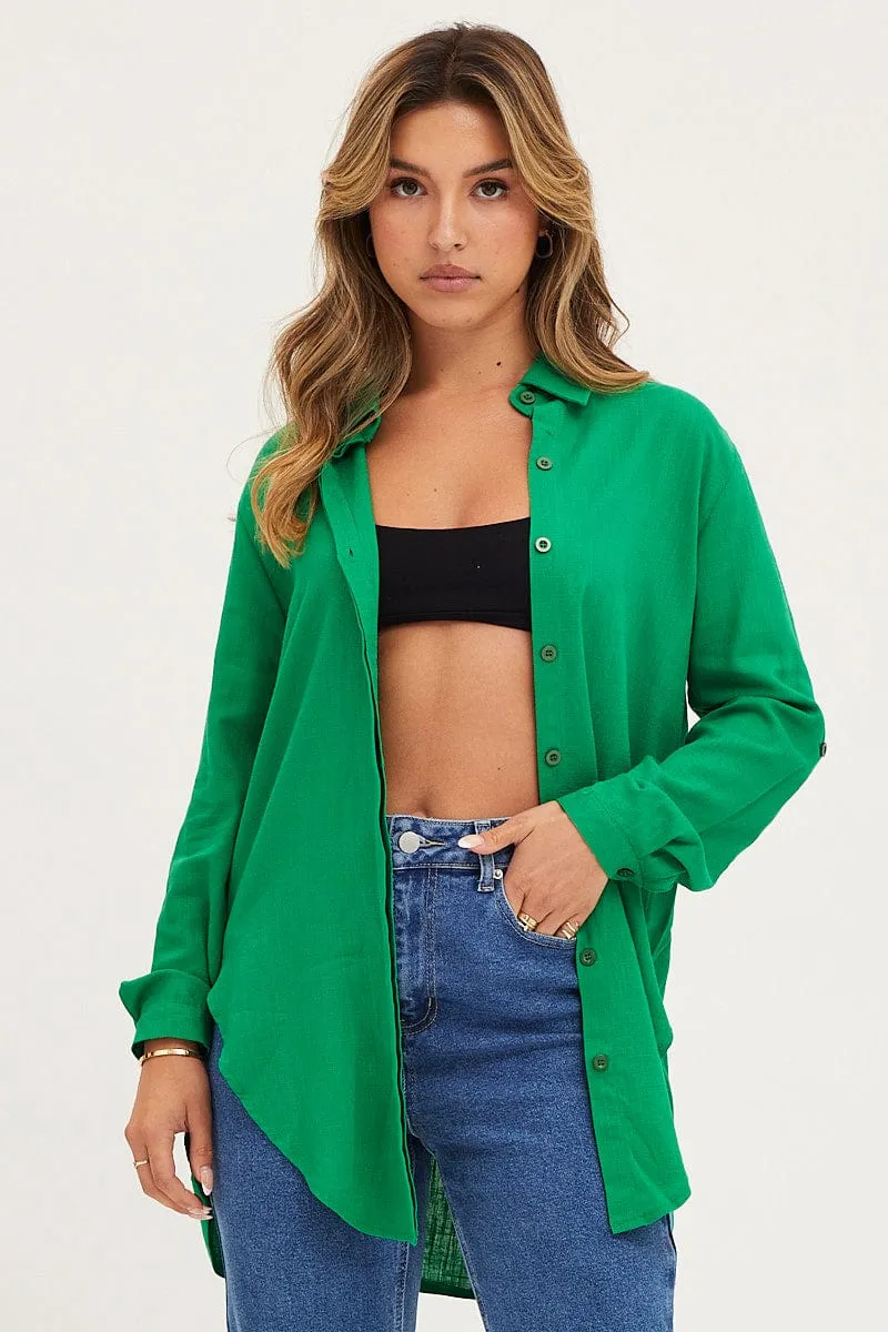 Green Shirt Top Long Sleeve sold by Ally Fashion