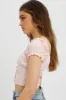 Pink Button Front Puff Sleeve Milkmaid Top sold by Ally Fashion