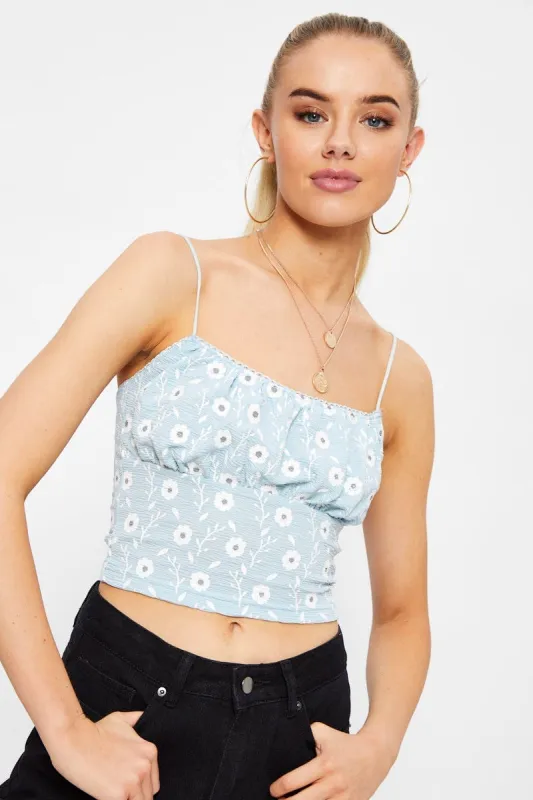 Print Ruched Cami Top sold by Ally Fashion