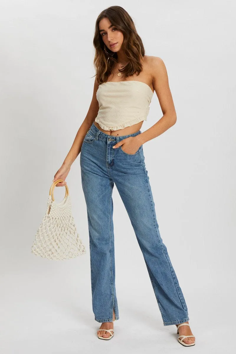 Beige Ruffle Hem Scarf Top sold by Ally Fashion product image thumbnail 3