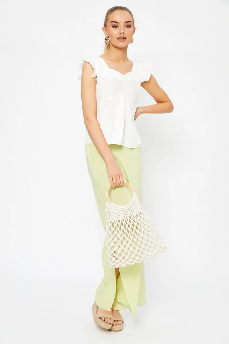 White Frill Sleeve Peplum Top sold by Ally Fashion product image thumbnail 3