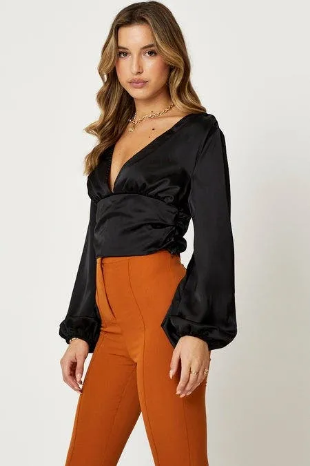 Black Long Sleeve Ruched Top sold by Ally Fashion product image thumbnail 4