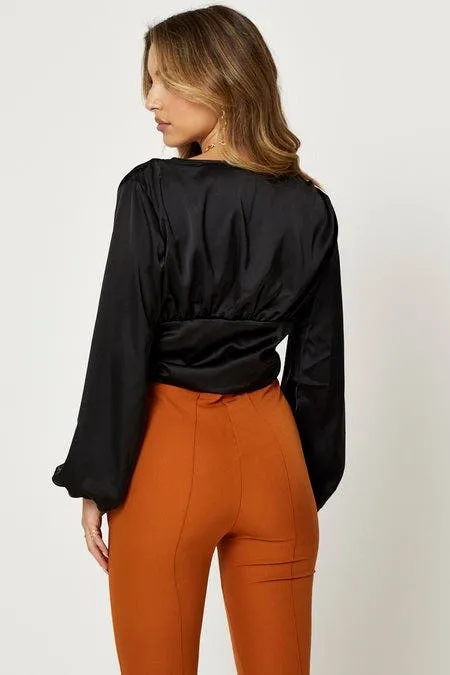 Black Long Sleeve Ruched Top sold by Ally Fashion product image thumbnail 3