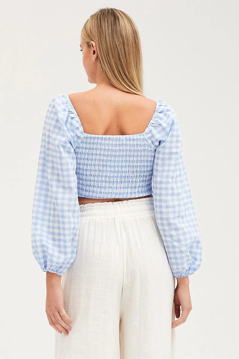 Check Crop Top Long Sleeve sold by Ally Fashion product image thumbnail 5