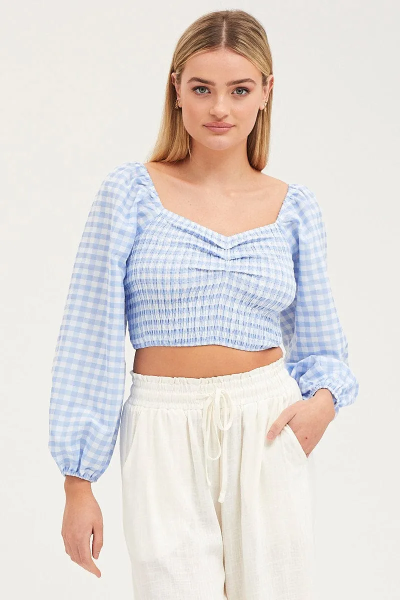 Check Crop Top Long Sleeve sold by Ally Fashion product image thumbnail 3