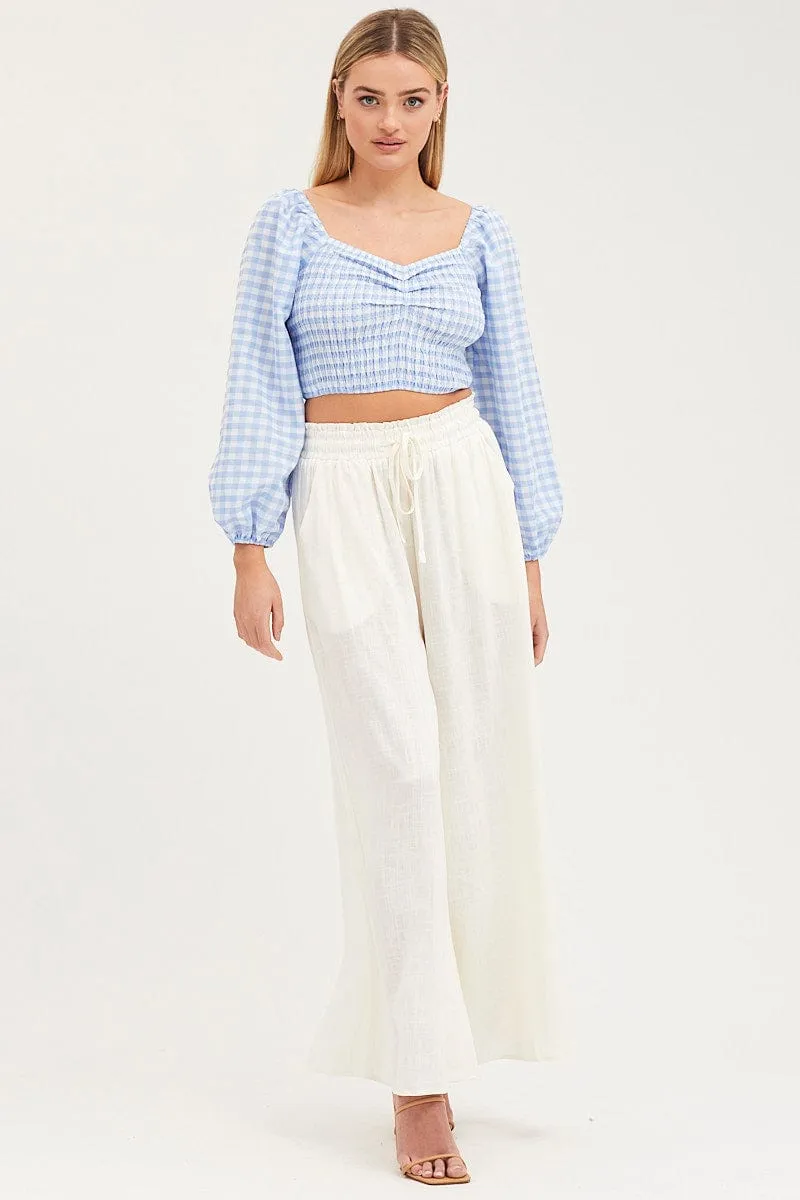 Check Crop Top Long Sleeve sold by Ally Fashion product image thumbnail 2