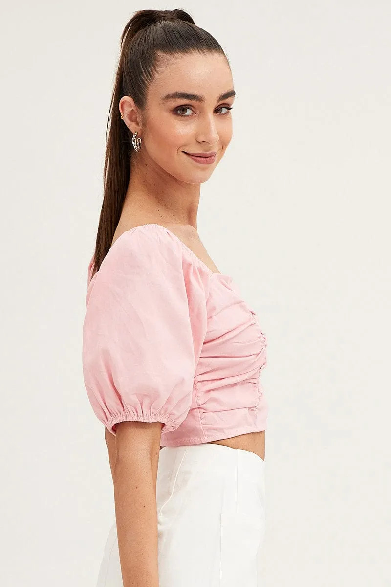 Pink Crop Top Short Sleeve sold by Ally Fashion product image thumbnail 4