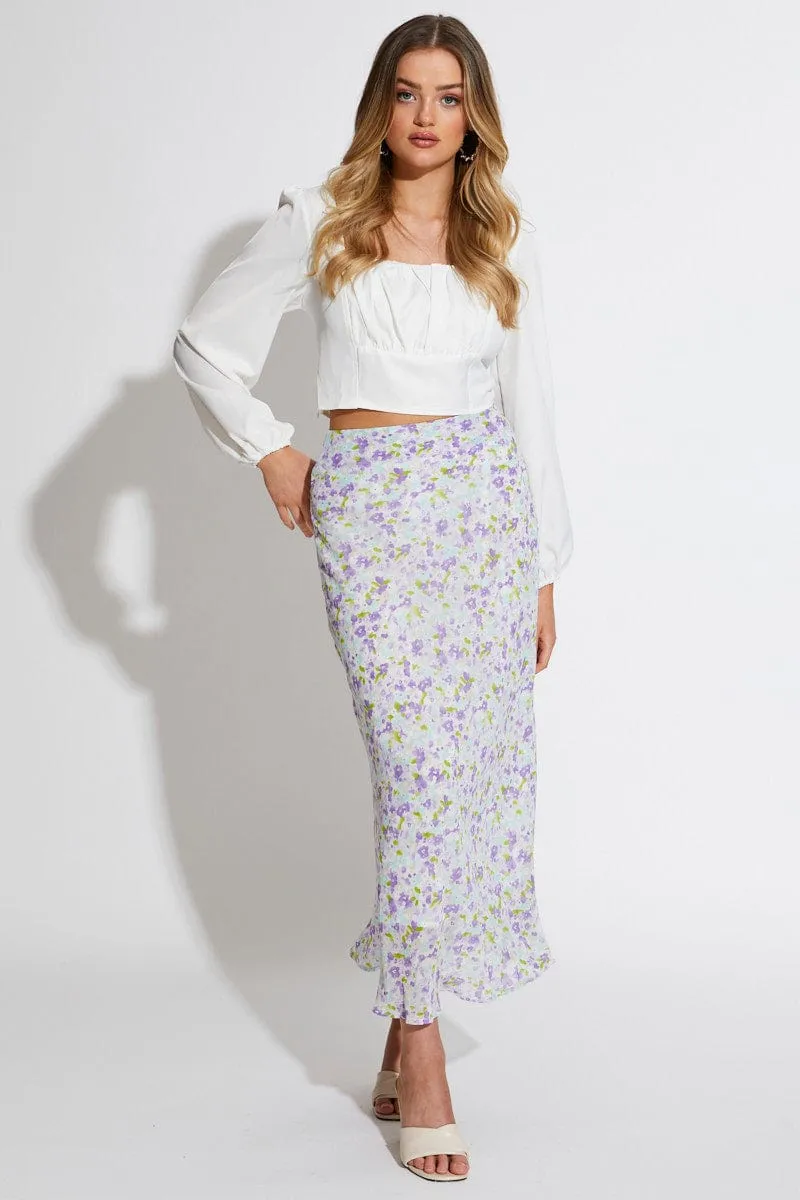 White Blouse Long Sleeve Square Neck sold by Ally Fashion product image thumbnail 2