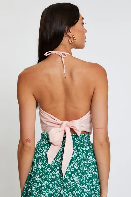 Pink Halter Top Crop sold by Ally Fashion product image thumbnail 5