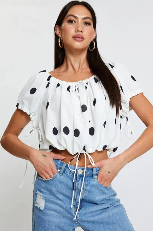 Polka Dot Crop Top sold by Ally Fashion