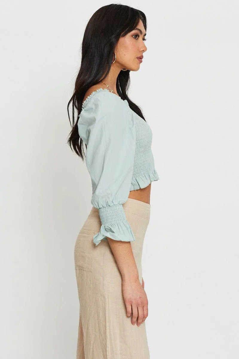 Green Peplum Top Long Sleeve sold by Ally Fashion product image thumbnail 4