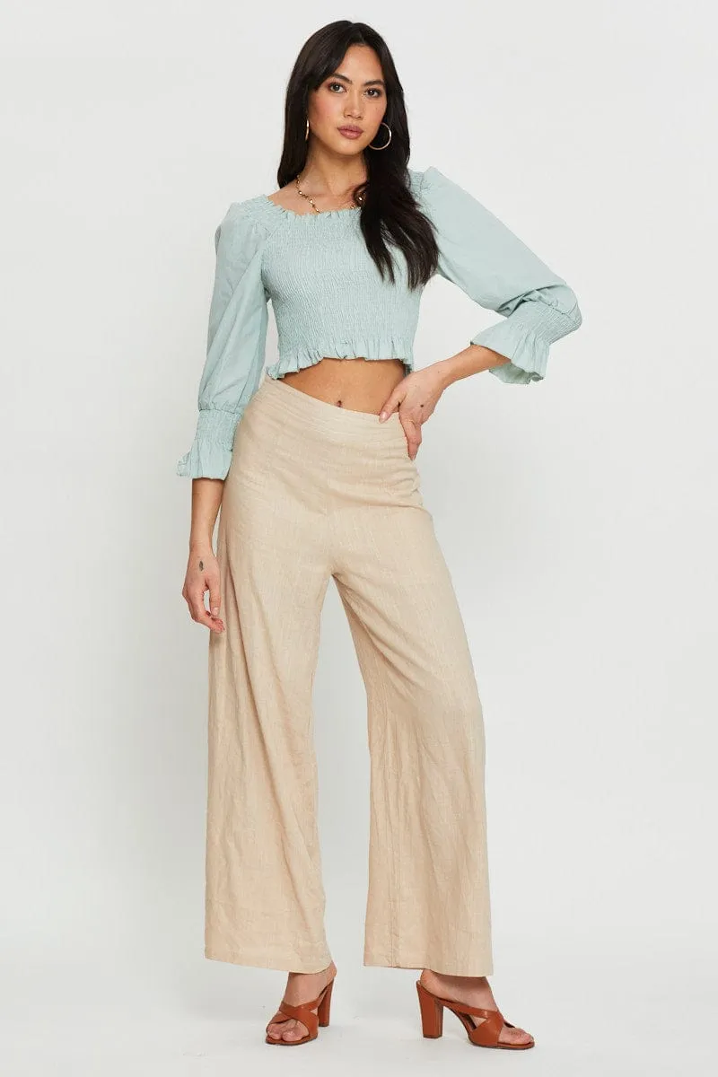 Green Peplum Top Long Sleeve sold by Ally Fashion product image thumbnail 2