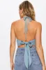 Grey Tie Back Crop Top sold by Ally Fashion