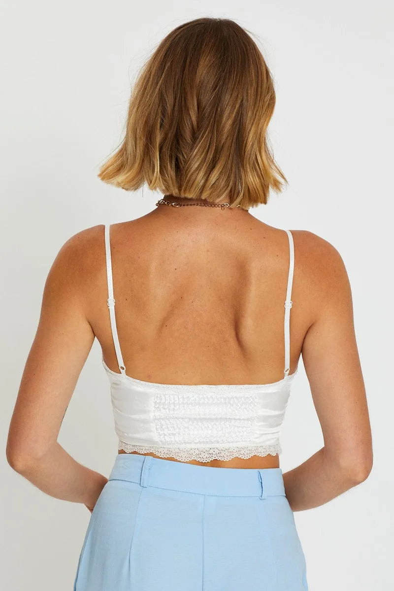 White Cami Top Satin sold by Ally Fashion product image thumbnail 5
