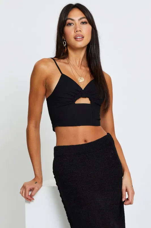Black Crop Top Sleeveless sold by Ally Fashion